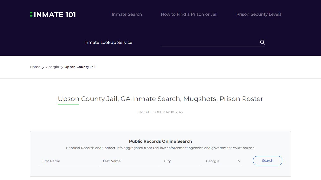 Upson County Jail, GA Inmate Search, Mugshots, Prison ...